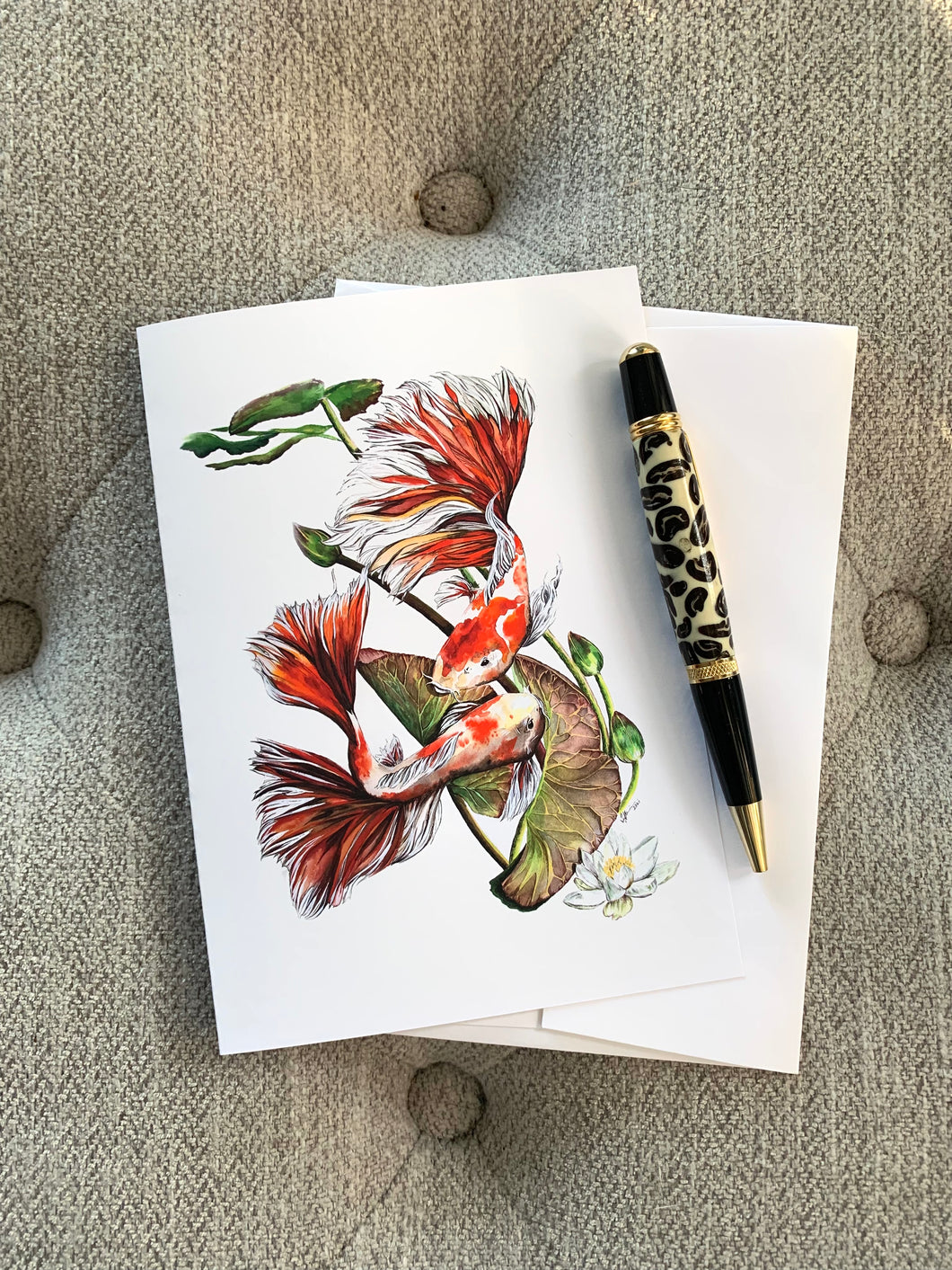 Butterfly Koi Greeting Card