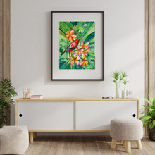 Load image into Gallery viewer, Honeycreeper and Plumeria Print
