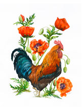 Load image into Gallery viewer, Rooster and Poppies Print
