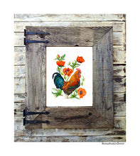 Load image into Gallery viewer, Rooster and Poppies Print