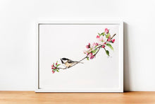 Load image into Gallery viewer, Chickadee and Flower Print
