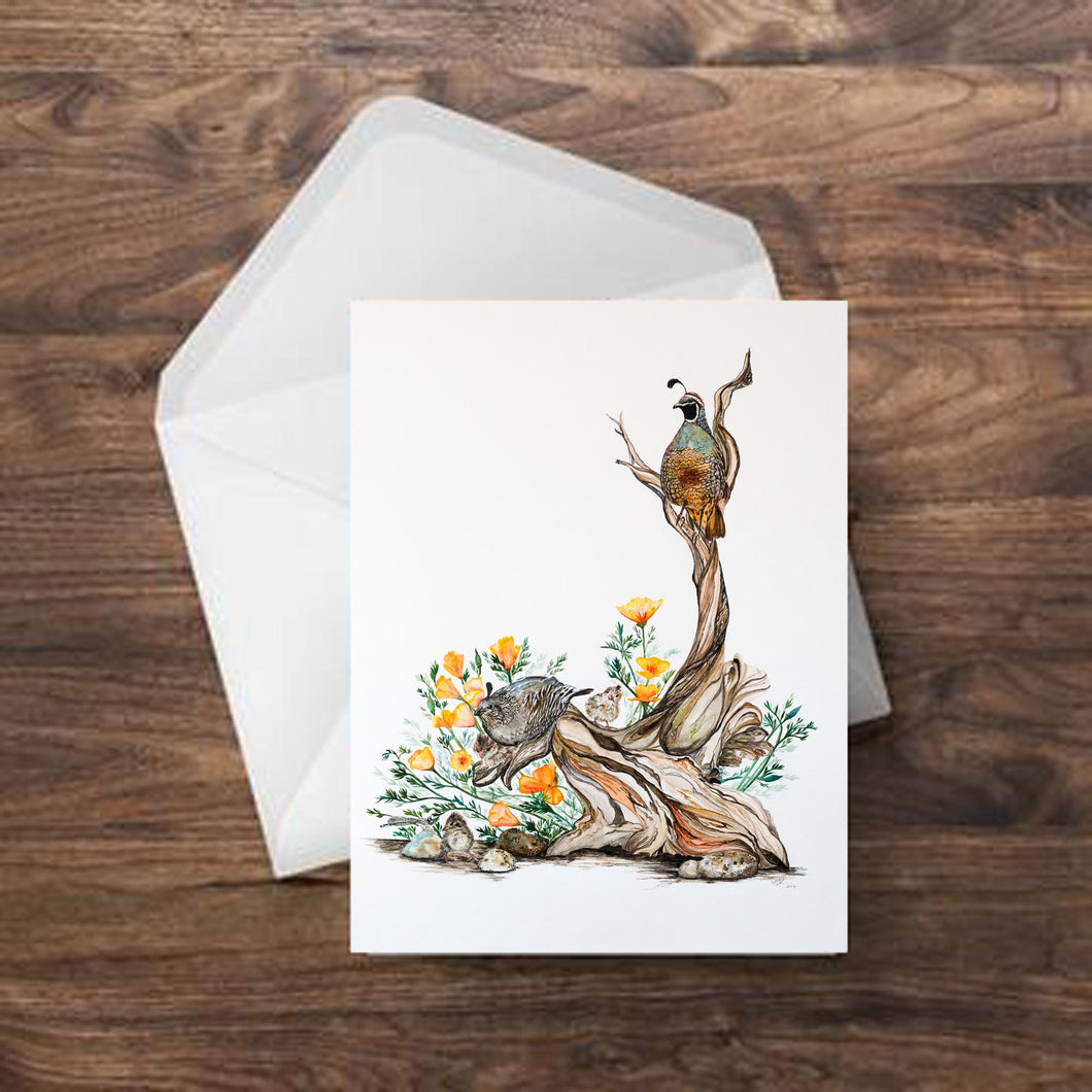 Quail Greeting Card