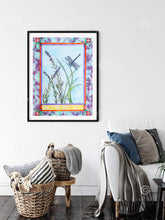 Load image into Gallery viewer, Dragonfly and Lavender Print
