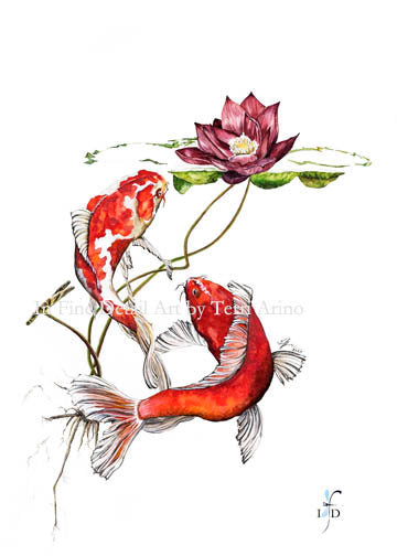 Eien No Koi Watercolor Original - SOLD