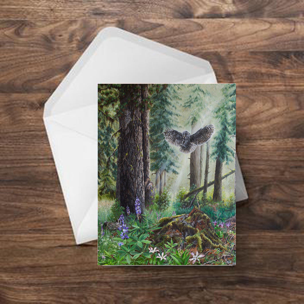Forest Great Grey Owl  Greeting Card