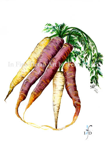Heirloom Carrots Watercolor Original