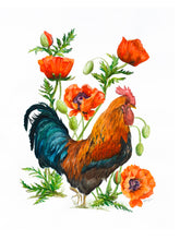 Load image into Gallery viewer, Rooster and Poppies Print
