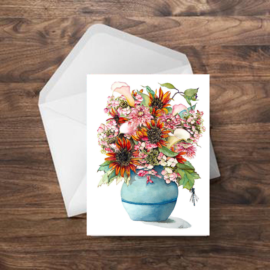 Summer Flower Bouquet Greeting Card