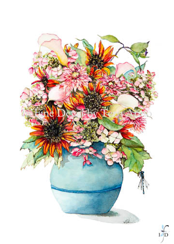 Summer Bouquet Watercolor Original - SOLD