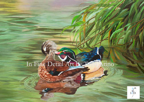 Wood Duck Love Oil Painting Original
